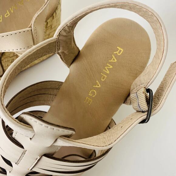 Rampage Women's Joann Espadrille Wedge Weave Vegan Sandals Ankle Strap Nude 9.5 - Picture 8 of 9